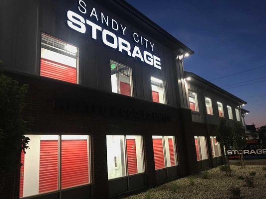 Sandy City Self Storage Night Time