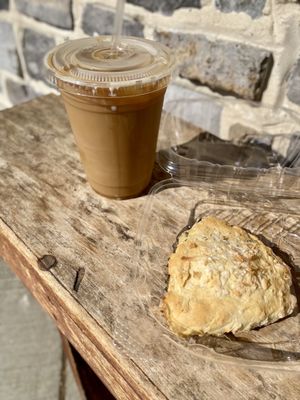 Chocolate coconut scone & blueberry cold brew