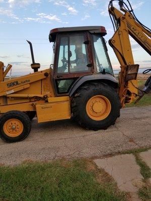 Backhoe used for installing septic systems