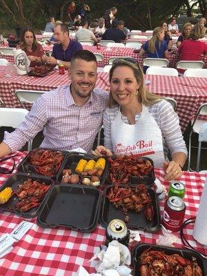 Tim & Amy McCoy at Bryson Custom Home Builders crawfish boil.