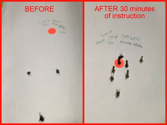 Training is worth it.  On the left, before working with us. On the right, after 30 minutes of work. The improvement speaks for itself.