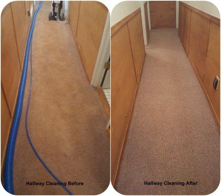 This hallway had mud stains that SteamKleenz cleaned up nicely!!