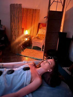 Complimentary Relaxing Hot Stones During Massage