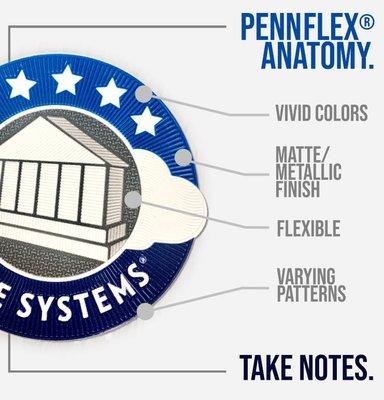 PennFlex™ | the edgy, flexible, metallic/matte upgrade for direct embroidery your brand has been looking for.