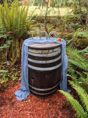 Barrel on the secret path for signing or photo opportunity.