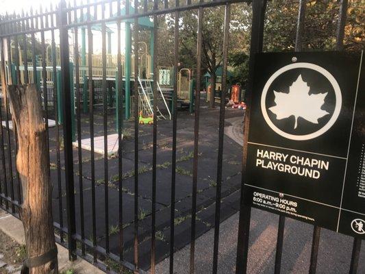 Harry Chapin playground near Brooklyn bridge and Brooklyn heights promenade.