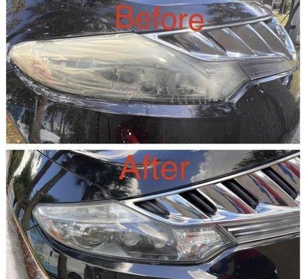 Headlight restoration mobile service