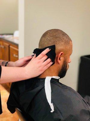 Men enjoy a hot towel with your haircuts