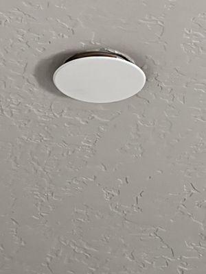 Fire sprinkler caps all exposed about 1/2 inch or more throughout.