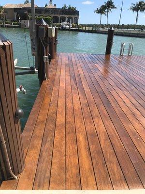 Wood dock after