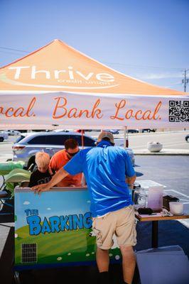 Our Thrive members enjoying Member Appreciation Ice Cream Fridays with free Barking Cow ice cream!