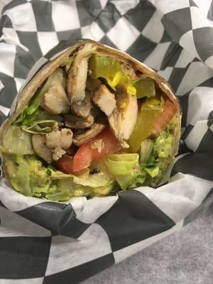 Grilled chicken guacamole wrap