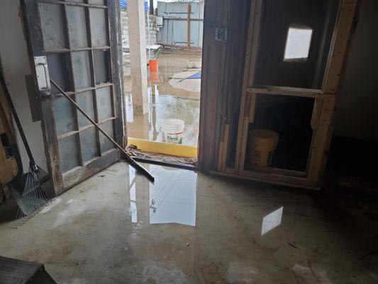 Pool area flooded into the house