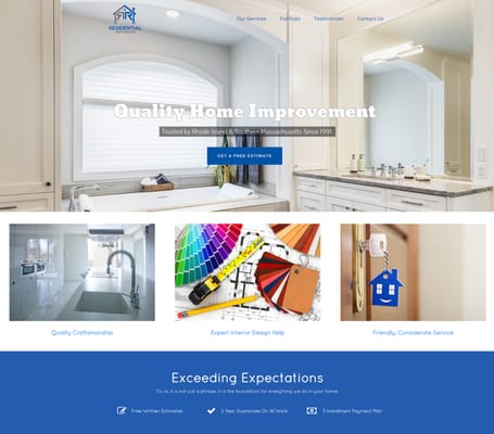 Recent website design for Residential Remodeling in Woonsocket, RI