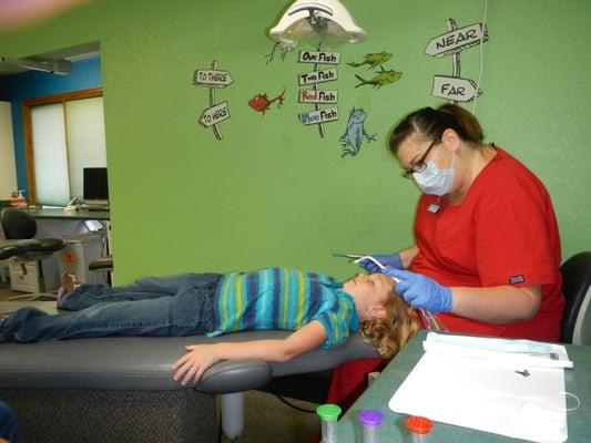 I wish I could remember the hygienist's name, but she was absolutely awesome. Very kind, encouraging and friendly.