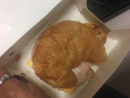 The only thing that separated this from prison food was the fact that this was a croissant.