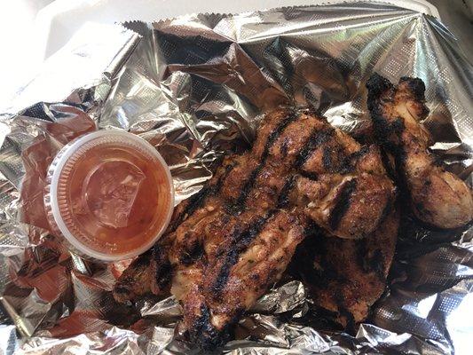 Spicy Jerk Chicken with Sweet Chile dipping sauce