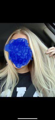 Blonde highlights in natural lighting