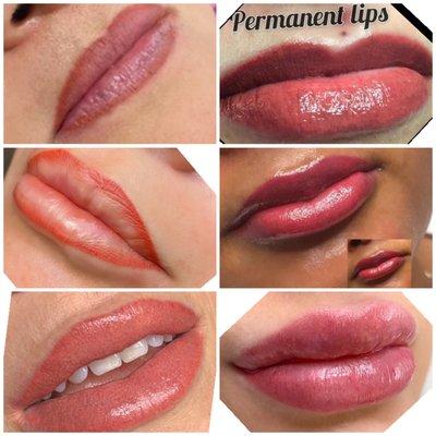 Permanent makeup 
Lips color