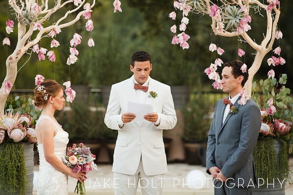 Such a lovely ceremony in front of our live oak trees.