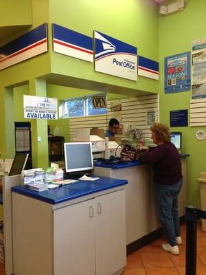 Inside the Mobil Gas Station.