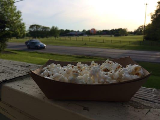 Enjoying some popped kernels at Prairie Guest House