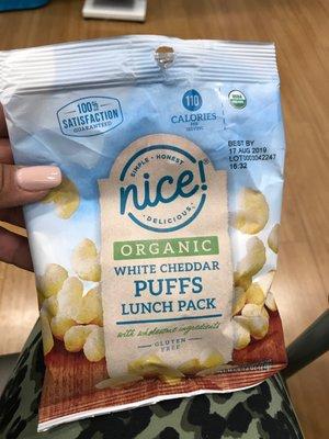 Tried these, so good quick little snack. Only 110 cal. USDA "Organic" $.99 at Walgreens on sale! Go get you some.