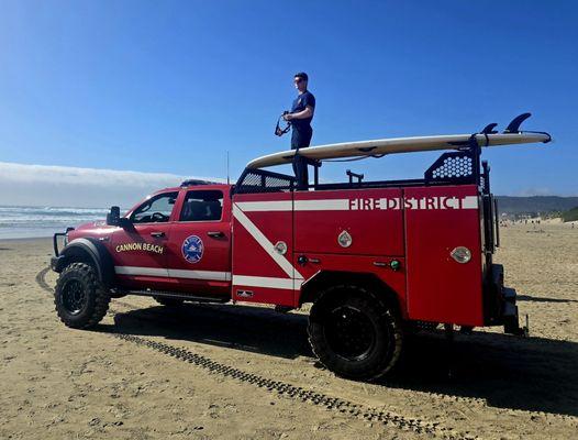 Protecting people on the beach at Haystack Rock. Thanks for letting me take the picture!