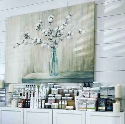 Our spa room uses all eminence organic skincare great for all skin types! Every treatment is customizable to your skin type.