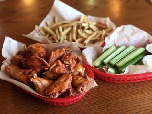 We use JUMBO chicken wings, with your choice of 13 different rubs and sauces!