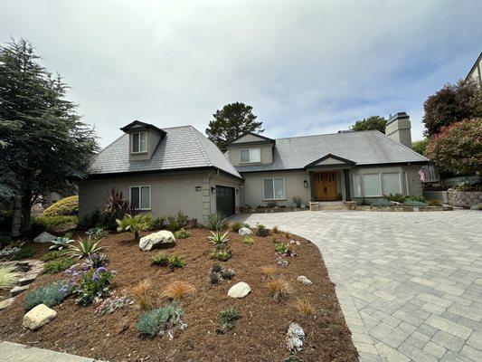 Half Moon Bay old lawn converted to drought tolerant landscaping