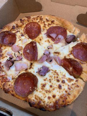 Pepperoni and onion.