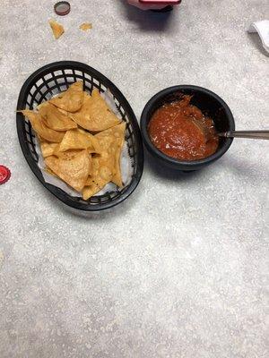 Fresh chips and homemade salsa