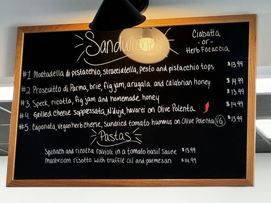 Sandwiches menu