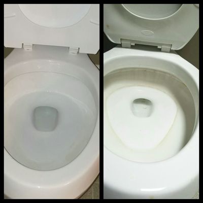 Unsightly stains in your commode?
 Yes, we can take care of that too!