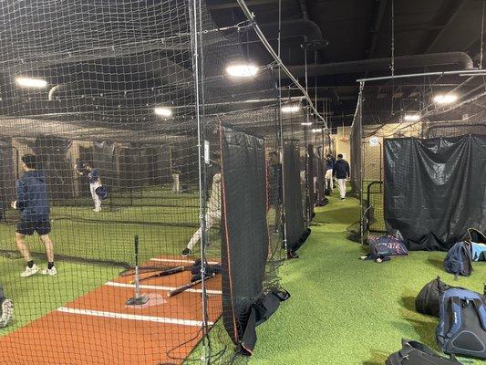 10 Batting cages , cathedral High School Varsity Baseball team training