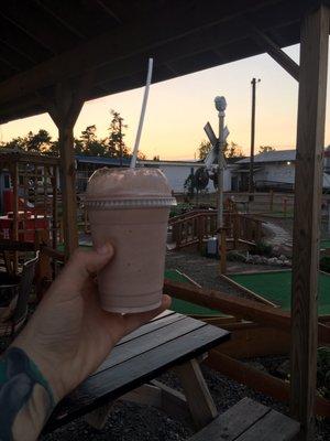 Top notch Oreo flurry with the mini golf course behind it!