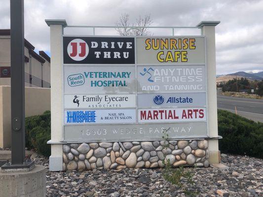 Marques plaza sign visible from Mt. Rose Highway