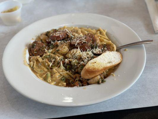 Creole Shrimp and Crawfish pasta!  Soo good!