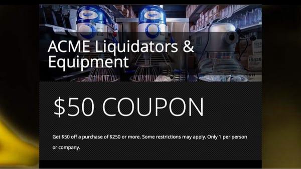 ACME Liquidator & Equipment has a new website coming soon.  Here's a screen shot of the beta mobile layout.