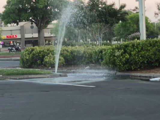 Explosive waste of water opposite McDonads on Churn Creek Rd