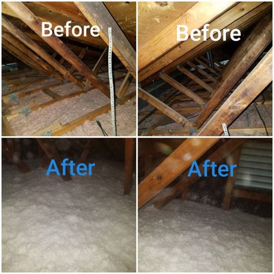 Added insulation to an attic to optimize energy efficiency.