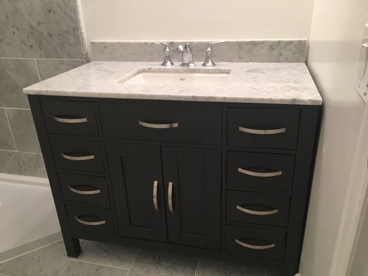 New marble-top vanity