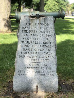 One of many monuments in Cutler Park.