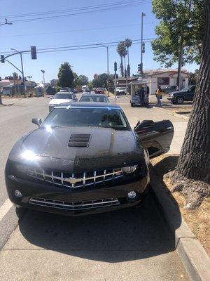 New windshield on a Chevy Camaro