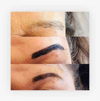 Eyebrow henna tattoos