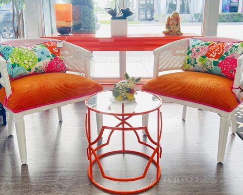 Color pop with pink and orange!