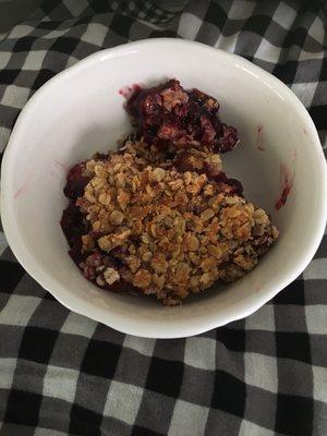 Mixed Berry Crisp ready for some ice cream