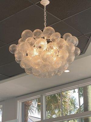 Bubbly chandelier at Pink Soda