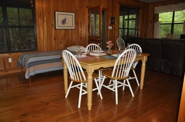 Meadow Cabin Dinning Room-interior is all cypress